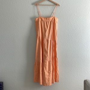 Abercrombie asymmetrical orange midi/maxi dress